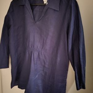 Blue linen blouse